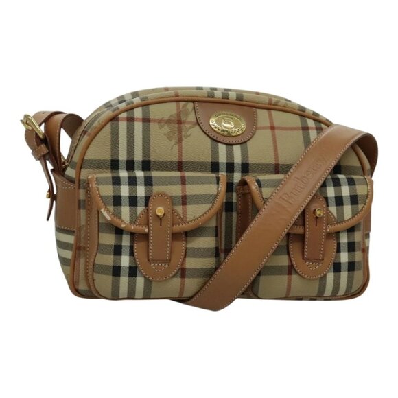 Burberrys Nova Check Shoulder Bag PVC Beige Gold - Picture 1 of 15